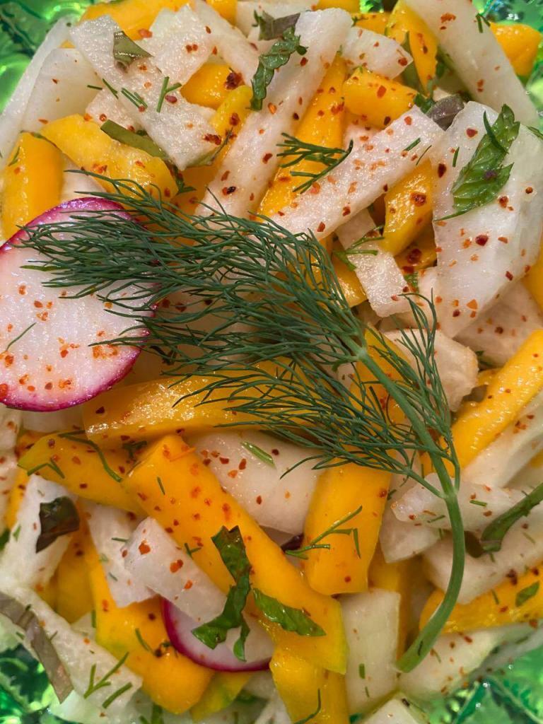 Mango Jicama Salad light healthy refreshing lemon mint honey dressing