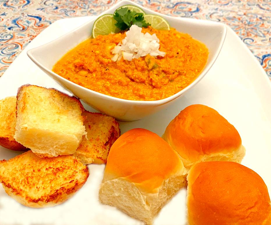 Pav Bhaji - Flavorful mixed vegetable mash