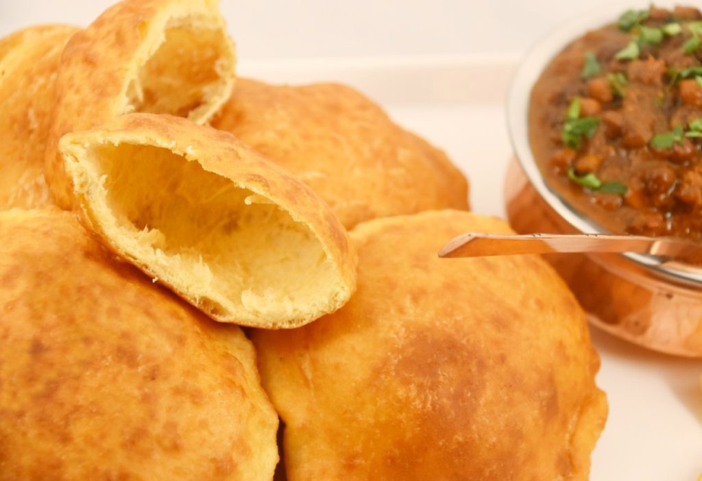 Bhatura - fried golden soft puffy bread